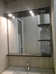 サン・シプリアンにあるRésidence IBISのバスルーム(洗面台の上に鏡付)