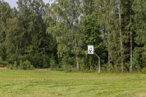 un aro de baloncesto en medio de un campo en Atpūtas komplekss Kalves, en Mordanga