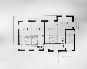 Načrt razporeditve prostorov v nastanitvi Seeblick-Appartements Ossiach