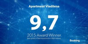 Certifikát, hodnocení, plakát nebo jiný dokument vystavený v ubytování Apartments Vladilena
