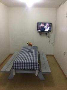 TV a/nebo společenská místnost v ubytování Hostal Ciudad de Mexico