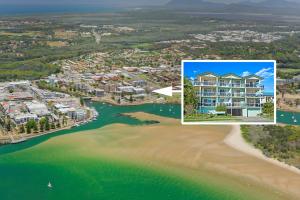 an aerial view of a house on the beach at Westport Palms 14 Buller Street in Port Macquarie