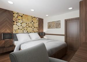 Кровать или кровати в номере Отель Ямской
