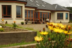 uma casa com flores amarelas em frente em Lus Mor em Roundwood