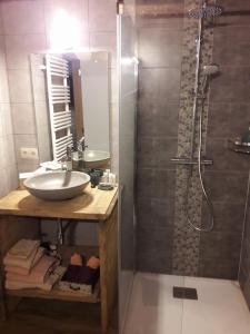 Kylpyhuone majoituspaikassa Gîte de Corbion loft2