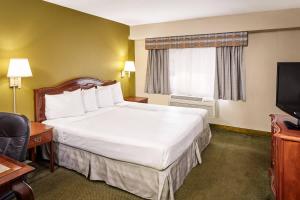a hotel room with a large bed and a television at Chicago Lakeshore Hotel in Chicago