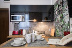 Kjøkken eller kjøkkenkrok på Lost In Krakow Apartments