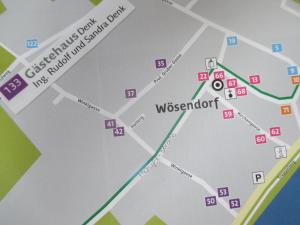 Une carte de l'ouest dans l'établissement GästeHaus Rudolf u. Sandra DENK, à Wösendorf