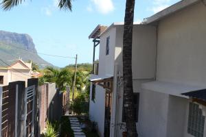 a view from the side of a building with a palm tree at 21LG Le Morne View in La Gaulette
