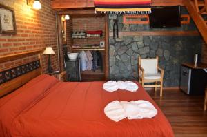 Katil atau katil-katil dalam bilik di Lauquen Pilmaiquen y spa