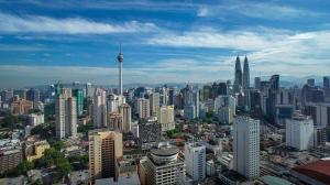 uma vista aérea de uma grande cidade com edifícios altos em Sunbow Suites @ Times Square Kuala Lumpur em Kuala Lumpur