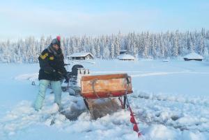 Lapland Snow Cabin v zimě