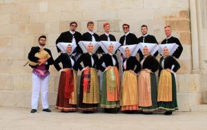 a group of people in traditional dress posing for a picture at Apartment Ivanka in Pag
