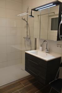 Koupelna v ubytování Familienapartment Sunnseitn