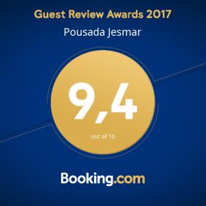 Certifikát, hodnocení, plakát nebo jiný dokument vystavený v ubytování Pousada Jesmar