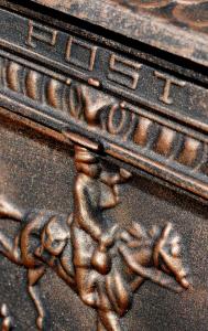 a close up of a metal design on a table at Momella House in Colméry