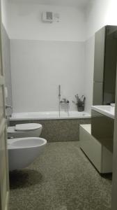 アルコにあるAppartamento caneveのバスルーム(トイレ、洗面台、バスタブ付)