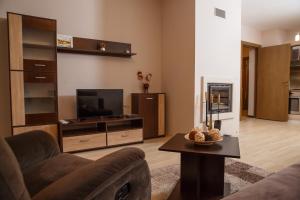 A television and/or entertainment centre at PM Mountain View Fireside Retreat Bansko