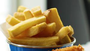 a pile of french fries in a tin at Carlton Hotel in Ilfracombe