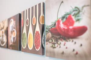 a book with a picture of a red pepper at Apartment Wideystrasse in Witten