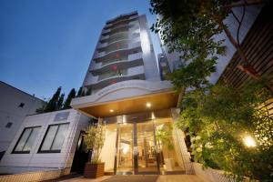 a building with a lit up building at Shonandai Daiichi Hotel Fujisawa Yokohama in Fujisawa