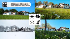 un collage de quatre photos d'une maison dans l'établissement Eco Farm Milanovic, à Despotovac