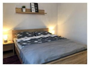 Postel nebo postele na pokoji v ubytování Apartament przy Ratuszu