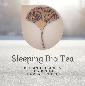 a sign that reads sleeping bico tea bed and business city break chamber diffuser at Sleeping Bio Tea in Thionville