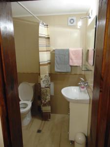 uma pequena casa de banho com WC e lavatório em Burgas Central Aleksandrovska em Burgas