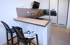 Kuchyň nebo kuchyňský kout v ubytování Luxury Apartment Kampanel