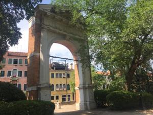 an arch in front of a building at Gli Angeli in Venice