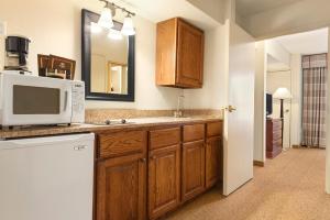 a kitchen with a microwave and a sink at Country Inn & Suites by Radisson, Paducah, KY in Paducah