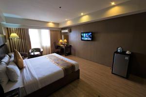 TV i/ili multimedijalni sistem u objektu The Pinnacle Hotel and Suites