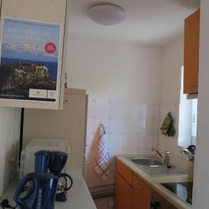 una cucina con un lavello e un piano di lavoro di BodenSEE Hegau Gottmadingen a Gottmadingen
