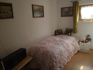 a bedroom with a bed and a television in it at Ferienwohnung Barzen in Ralingen