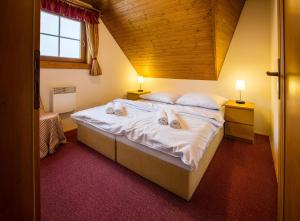 Posteľ alebo postele v izbe v ubytovaní Apartmán Vŕšky Terchová + 24 fotografií