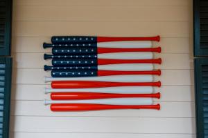 an american flag made out of red white and blue tooth brushes at The Inn at Cooperstown in Cooperstown