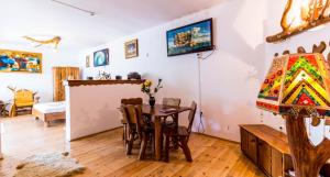 TV a/nebo společenská místnost v ubytování Castelul de Vis