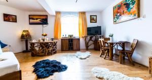 TV a/nebo společenská místnost v ubytování Castelul de Vis