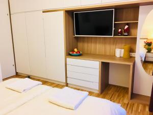 Postel nebo postele na pokoji v ubytování Ferienwohnung am Hauptbahnhof