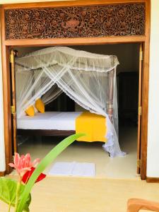 Кровать или кровати в номере Neli guests house
