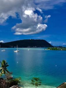 a view of a large body of water with boats at Room With A View & Apartment Style in Port Vila