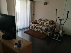Televízia a/alebo spoločenská miestnosť v ubytovaní Hotel Bruman