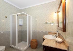 a bathroom with a shower and a sink at 045 Casa Embat ETV10796 by Mallorca Charme in Son Serra de Marina +22 photos