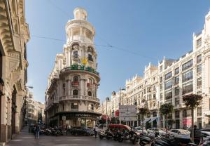 Nespecifikovaný výhled na destinaci Madrid nebo výhled na město při pohledu z apartmánu