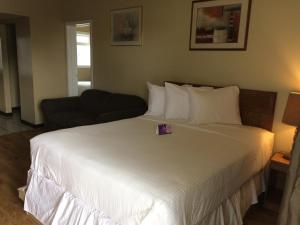 Postel nebo postele na pokoji v ubytování Nice Inn Edmonton