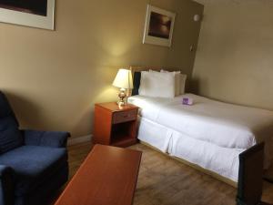 Postel nebo postele na pokoji v ubytování Nice Inn Edmonton