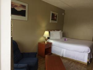 Postel nebo postele na pokoji v ubytování Nice Inn Edmonton