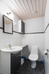 A bathroom at Pyry ja Tuisku Cottages