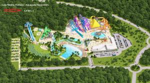 an overhead view of an amusement park with a water park at Casa Nostra in Funtana